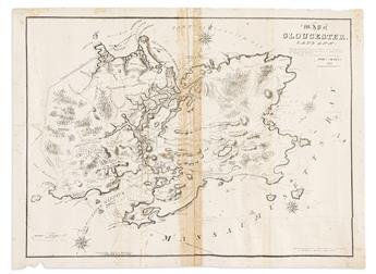 (MASSACHUSETTS.) John Mason. Map of Gloucester, Cape Ann. Shewing the Roads, Harbours, Rivers, Coves, Islands & Ledges Surrounding               